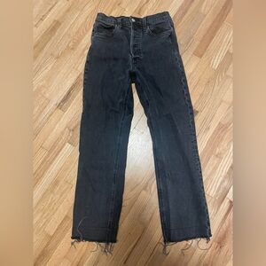 Denim Forum The Arlo Rose Straight 28L Women's Black Straight Jeans